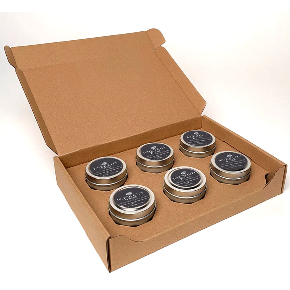Candle gift set- 6 mini tin sampler