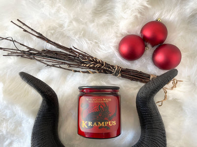 Krampus jar candle