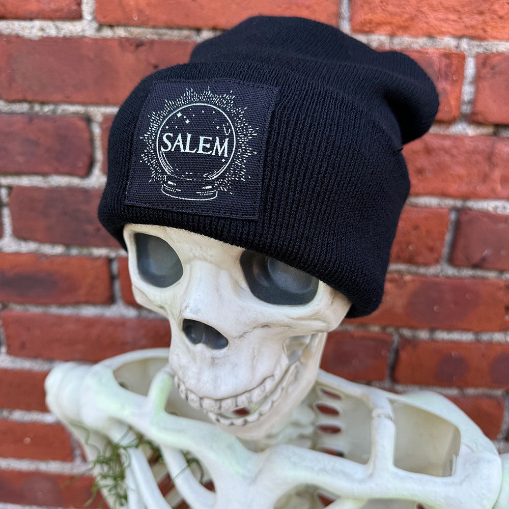 Raven black Salem knit beanie