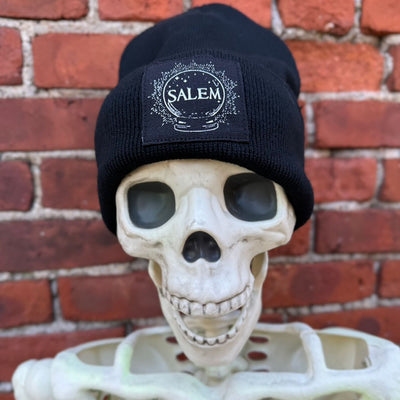 Raven black Salem knit beanie