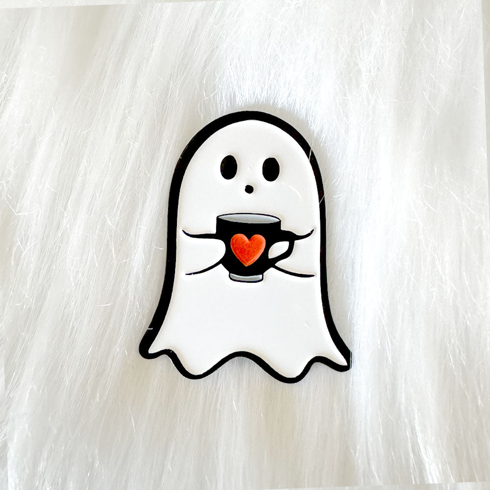 Ghost Tea enamel pin