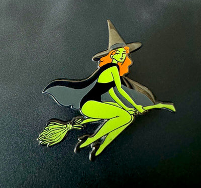 Glow in the dark Witch enamel pin