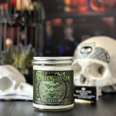 Green Man jar candle