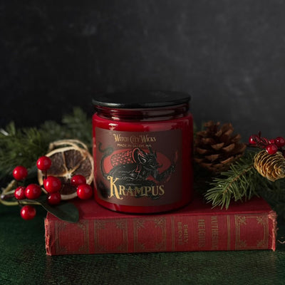 Krampus jar candle