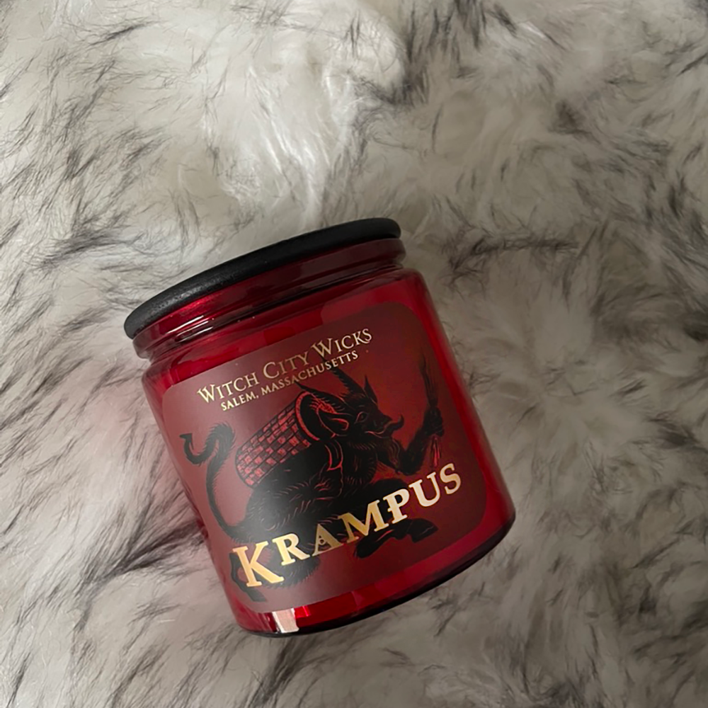 Krampus jar candle