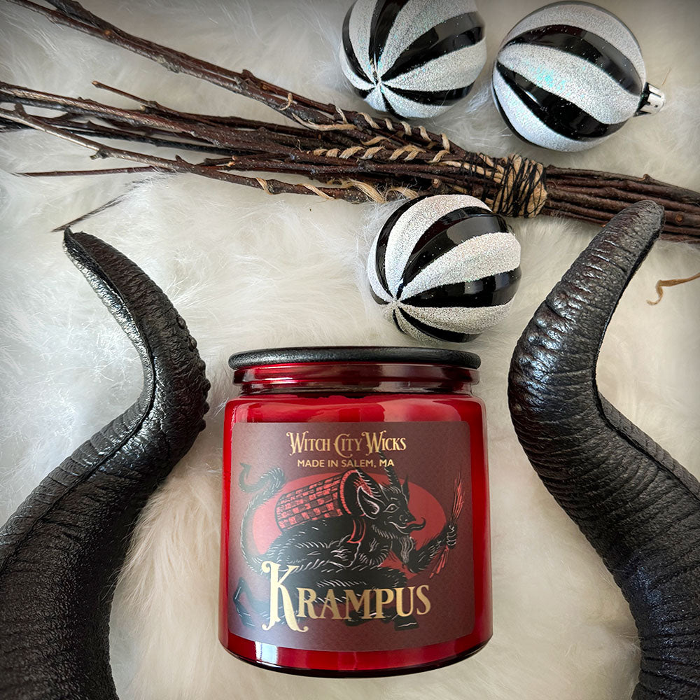 Krampus jar candle