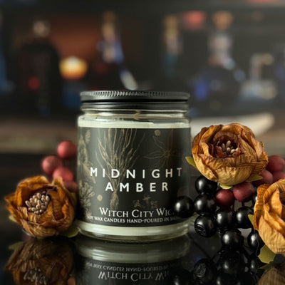 9oz Midnight Amber soy candle