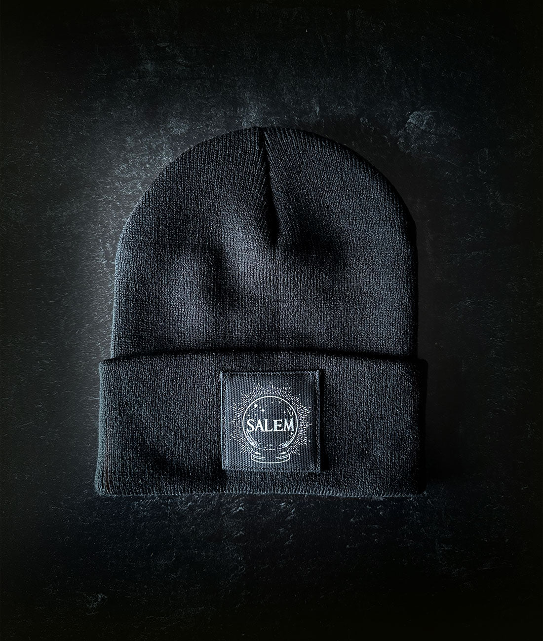 Raven black Salem knit beanie