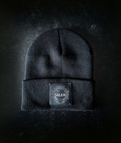 Raven black Salem knit beanie