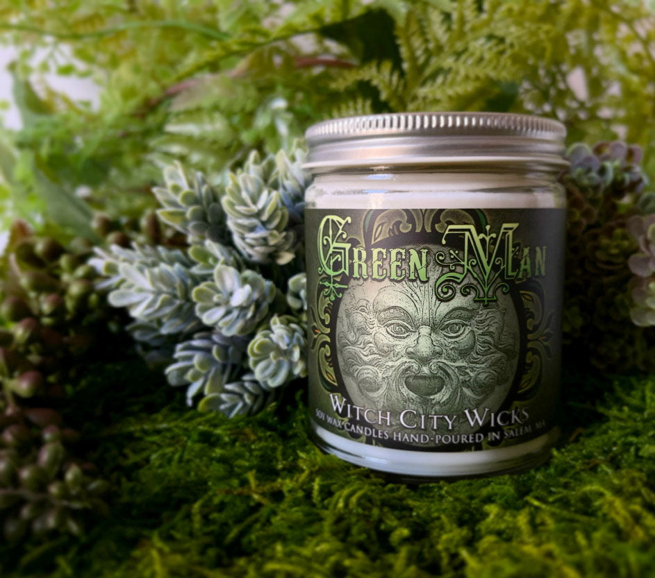 Green Man jar candle