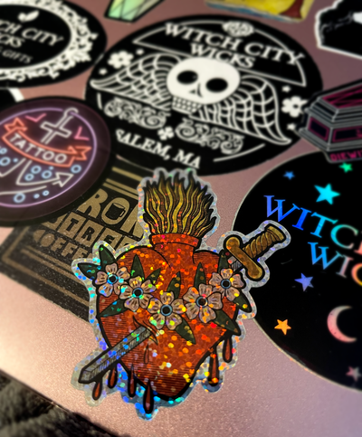 Sacred Heart glitter sticker